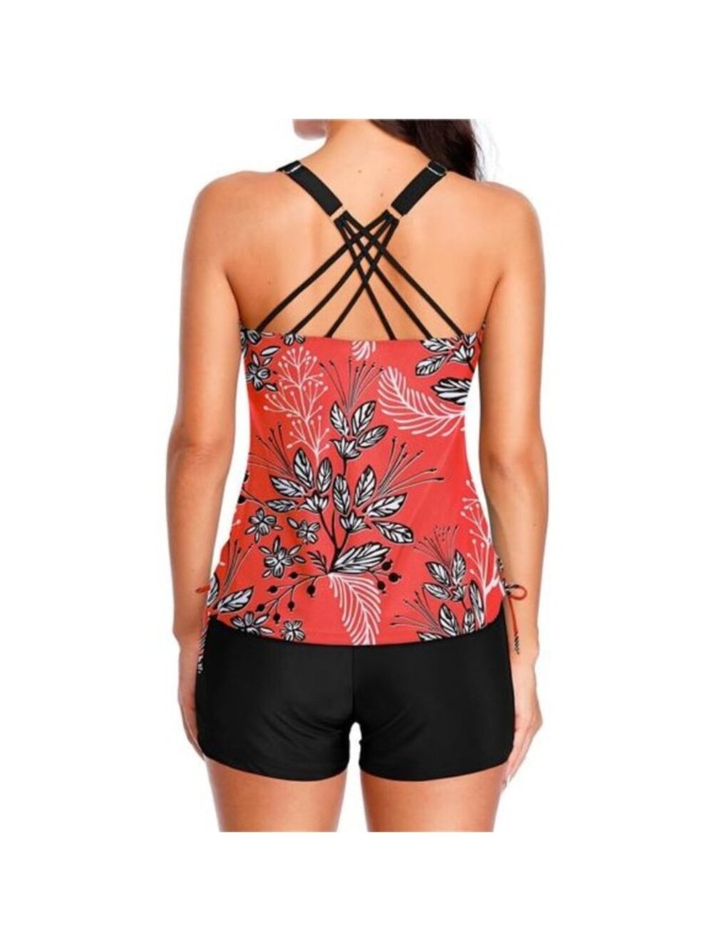 Women's Two Piece Tankini Swimsuits Tummy Control Bathing Suit with Shorts